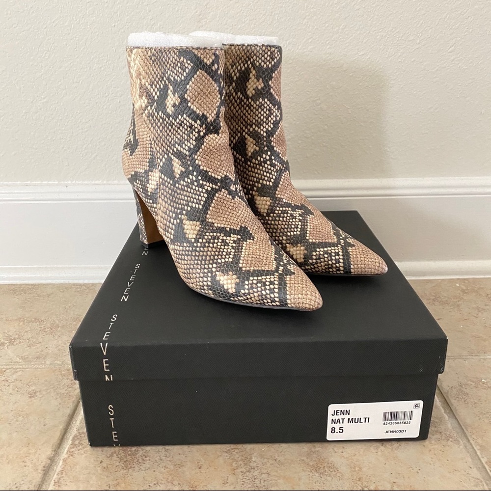 STEVEN BY STEVE MADDEN Snakeskin Jenn Ankle Boot